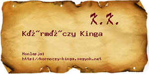 Körmöczy Kinga névjegykártya