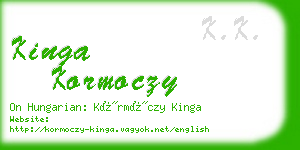 kinga kormoczy business card